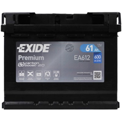 Акумуляторна батарея Exide Premium 6СТ-61 Низкопола Євро (EA612) (600А)