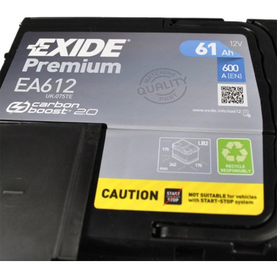 Акумулятор Exide Premium 6СТ-61 Низкопола Євро (EA612): Якість для європейських авто