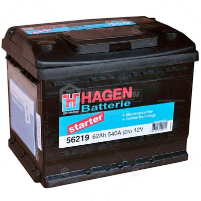 Акумуляторна батарея Hagen 6СТ-62 Евро (56219) (540А)
