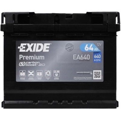 Акумуляторна батарея Exide Premium 6СТ-64 Євро (EA640) (640А)