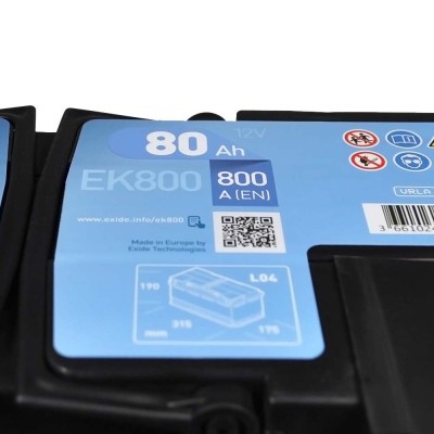 Автомобільний акумулятор Exide 6CT-80 AGM (EK800)
