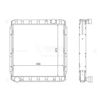 Радіатор охолодження двигуна КАМАЗ ЄВРО-0 мідний 3-х рядн. (в-во ШААЗ)
