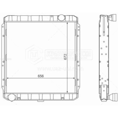 Радіатор охолодження двигуна КАМАЗ ЄВРО-1,2 мідний 4-х рядн. (в-во ШААЗ)