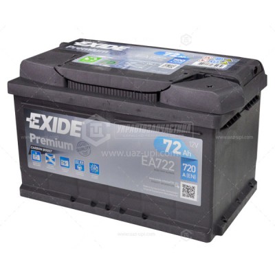 Акумуляторна батарея Exide Premium 6СТ-72 Низкопола Євро (EA722) (720А)