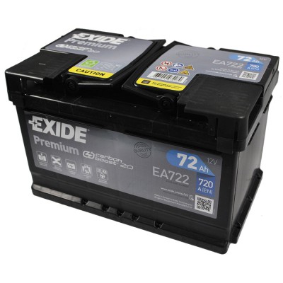 Акумуляторна батарея Exide Premium 6СТ-72 Низкопола Євро (EA722) (720А)