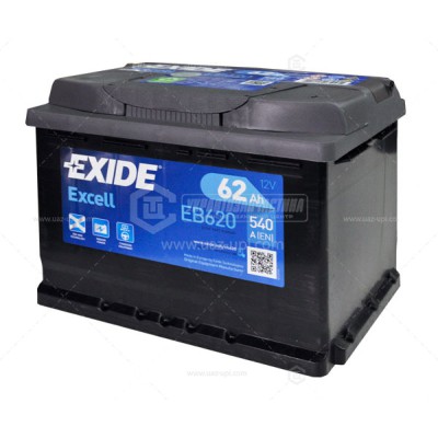 Акумуляторна батарея Exide Excell 6СТ-62 Євро (EB620) 