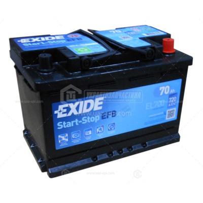 Акумуляторна батарея Exide EFB 6СТ-70 Євро (EL700) (720А)