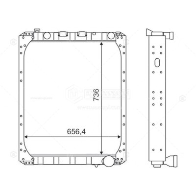 Радіатор охолодження двигуна МАЗ дв ЯМЗ-238ДЕ2 мідний 3-х рядн. (в-во ШААЗ)