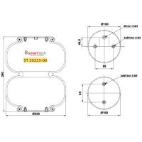 Пневмоподушка бублик SAF FD20025P02 895M подвійний хрест (в-во SMARTTECH) Пневмоподушка бублик SAF FD20025P02 895M подвійний хрест (в-во SMARTTECH)