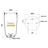 Пневмоподушка без склянки UNIVERSAL ROR 4157NP06 (в-во SMARTTECH)
