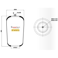 Пневмоподушка зі склянкою (метал) 4757NP01 4757NP21 (в-во SMARTTECH)
