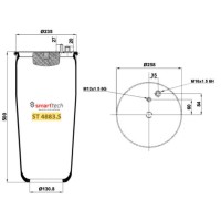 Пневмоподушка без склянки UNIVERSAL 4883N1P01 MAN TG* (в-во SMARTTECH)