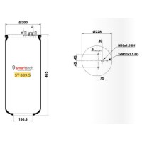 Пневмоподушка зі склянкою (метал) 889MK2 DAF (в-во SMARTTECH)