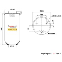 Пневмоподушка без склянки UNIVERSAL SCHMITZ 017089 (в-во SMARTTECH)