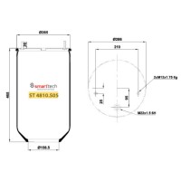 Пневмоподушка без склянки UNIVERSAL 4810NP05 2918V (в-во Eker)
