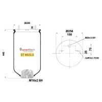 Пневмоподушка без склянки UNIVERSAL SAF 4022NP02 2618V (в-во Eker)