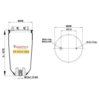Пневмоподушка без склянки UNIVERSAL 4157NP05 (в-во Eker)