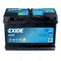Автомобільний акумулятор Exide AGM 6СТ-72 Євро (EK720) (760А)
