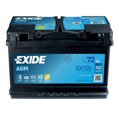 Автомобільний акумулятор Exide AGM 6СТ-72 Євро (EK720) (760А)
