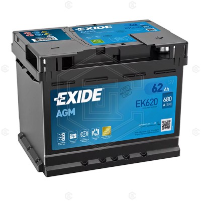 Автомобільний акумулятор Exide 6CТ-62 AGM (EK620)