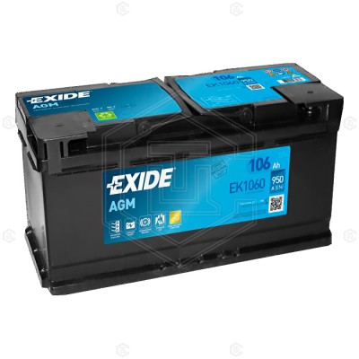 Автомобільний акумулятор Exide 6СТ-106 Start-Stop AGM (EK1060)